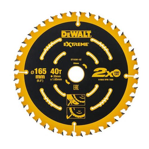Panza fierastrau circular DeWALT EXTREME DT10301-QZ, 165x20 mm, 40 dinti