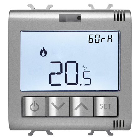 TERMOSTAT CONECTAT CU MASURARE UMIDITATE - ZIGBEE - 100-240 V c.a. 50/60 Hz - NA 5A (AC1) 240 V c.a. - 2 MODULE - TITAN - CHORUSMART
