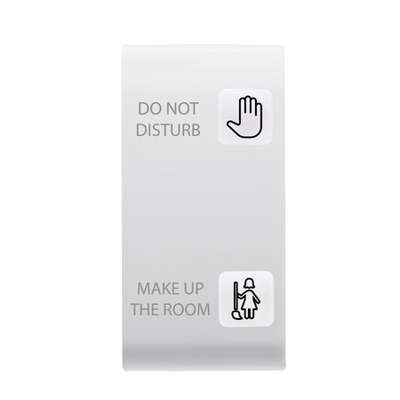 BUTON ÎNLOCUIBIL PENTRU PANOUL CU BUTOANE - SOLUTIE HOTELIERA - 2 LENTILE - DND+MUR - 1 MODUL - ALB SATINAT - CHORUSMART