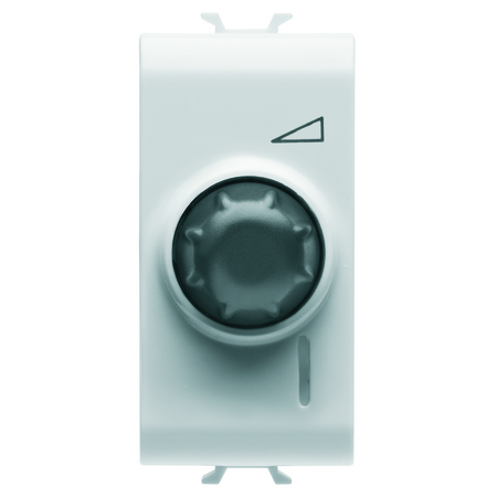 REGULATOR ELECTRONIC, ROTATIV, CU COMUTATOR BIDIRECTIONAL - 230V c.a. 50/60Hz - REZISTIV 100-500W / INDUCTIV 100-500VA - 1 MODUL - ALB SATINAT - CHORUSMART