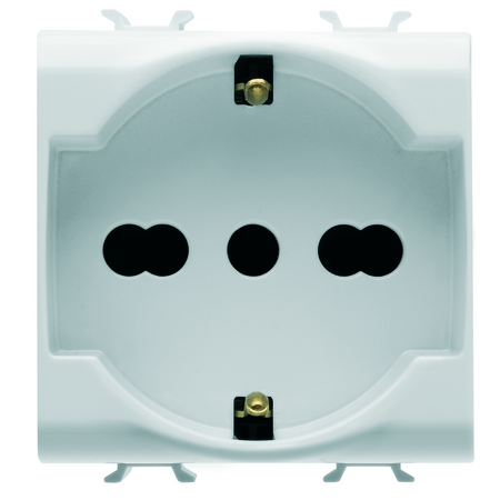 PRIZA STANDARD ITALIANA/GERMANA 250V C.A. - 2P+E 16A CU AMPERAJ DUBLU - 2 MODULE - ALB SATINAT - CHORUSMART