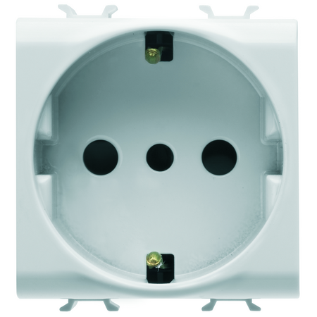 PRIZA STANDARD ITALIANA/GERMANA 250V c.a. - 2P+E 16A - P30 - 2 MODULE - ALB SATINAT - CHORUSMART
