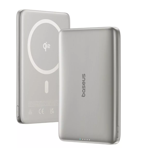Acumulator extern Baseus PicoGo Qi2, 10000mAh, Magsafe, 15W, Ultra-Slim (Argintiu)