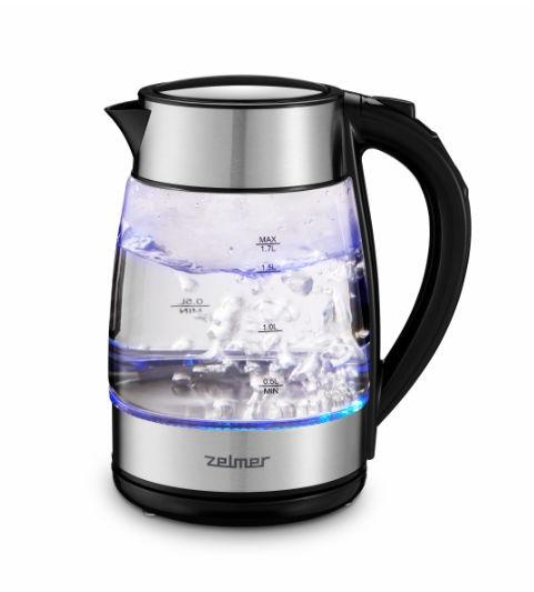 Fierbator de apa Zelmer ZCK8026, 2200 W, 1.7 L (Gri/Transparent)