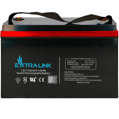 Baterie plumb-acid pentru UPS, Extralink, AGM, 12V, 100Ah, Fara intretinere, Pentru o sursa neintreruptibila, VRLA, Extern, Negru