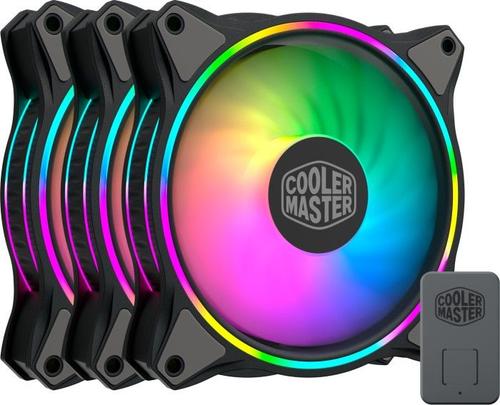 Set 3 Ventilatoare CoolerMaster MF120 Halo MFL-B2DN-183PA-R1, 120mm, 1800 RPM, PWM (Negru)