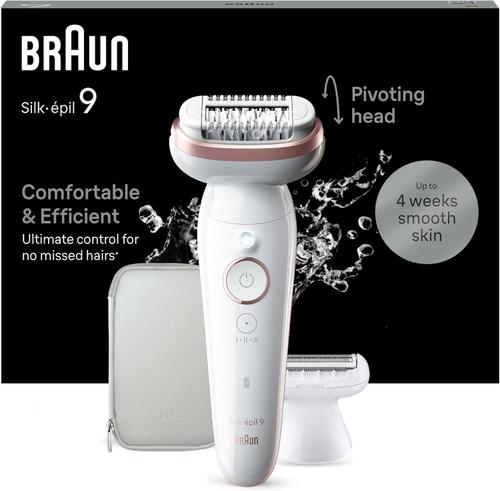 Epilator Braun Silk-epil 9 SES9-030, Autonomie 50 minute, 40 pensete MicroGrip, Wet&Dry (Alb)