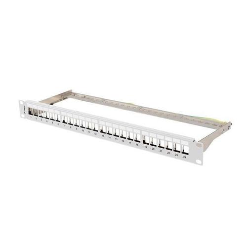 Patch panel Lanberg, 24 porturi, 1U, 19inch, Gri
