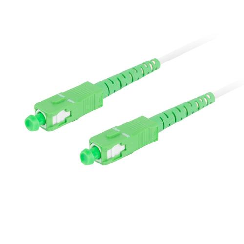 Cablu retea fibra optica cu lungime 10 m si conectori SC/APC-SC/APC, Lanberg Z43084, SM, SIMPLEX 3.0MM G657A2 LSZH, Alb
