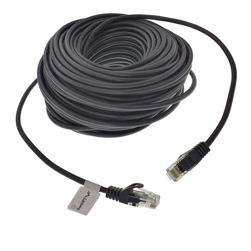 Cablu UTP Lanberg 42785, cat 5e, mufat 2xRJ45, lungime 30m, AWG 26, 100 MHz, de legatura retea, ethernet, Negru