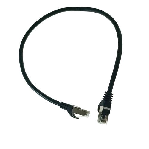Cablu retea-patchcord CAT6 FTP, Lanberg 43619, 2 X RJ45, lungime 50cm, AWG26, 10Gb/s-250MHz, de legatura retea, ethernet, Negru