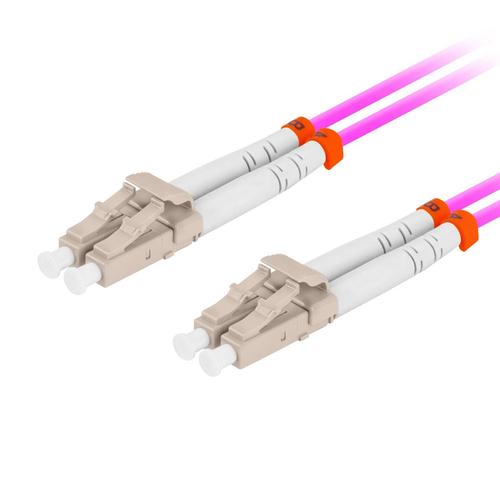 Cablu retea fibra optica cu lungime 10 m si conectori LC/UPC-LC/UPC, Lanberg Z32334, MM, DUPLEX 3.0MM OM4 50/125 LSZH, Violet