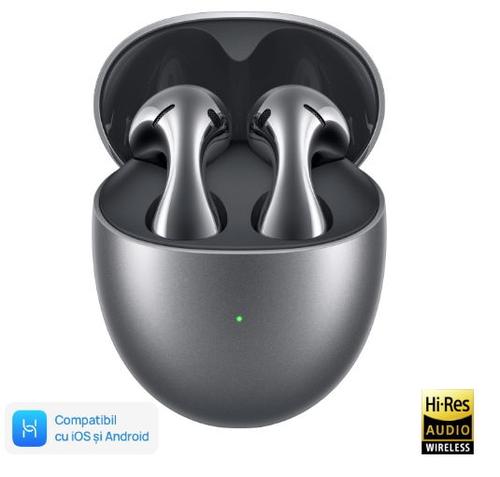 Casti True Wireless Huawei FreeBuds 5, Bluetooth, Waterproof IPX4, ANC (Arginitiu)
