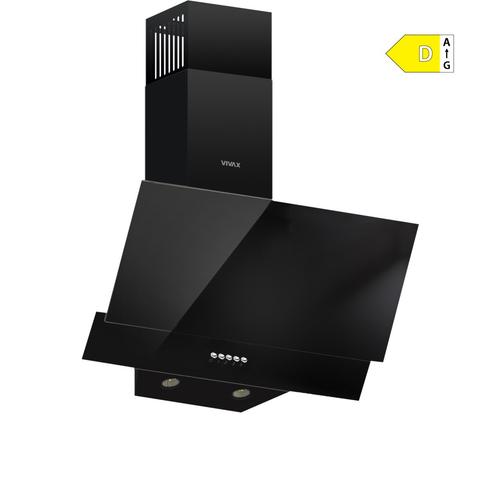 Hota decorativa Vivax CHO‑60CSD115T GB, 59.5 cm, 115 W, 1 motor, 3 trepte de putere, filtru aluminiu lavabil, iluminare LED, Sticla Neagra