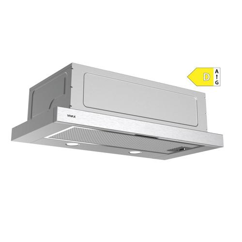 Hota telescopica Vivax CHO‑60PT100T X, 59.5 cm, 100 W, 2 trepte, filtru aluminiu lavabil, iluminare LED, Inox