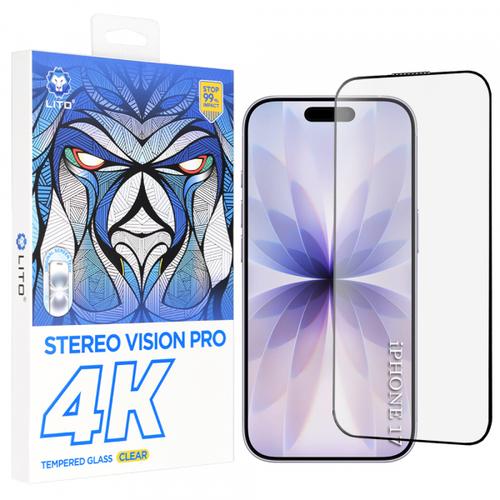 Folie de protectie Ecran Lito D+ Max 4K pentru Apple iPhone 17 / 16 Pro, Sticla Securizata, Full Glue