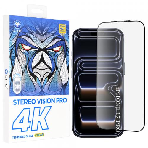Folie de protectie Ecran Lito D+ Max 4K pentru Apple iPhone 17 Pro, Sticla Securizata, Full Glue