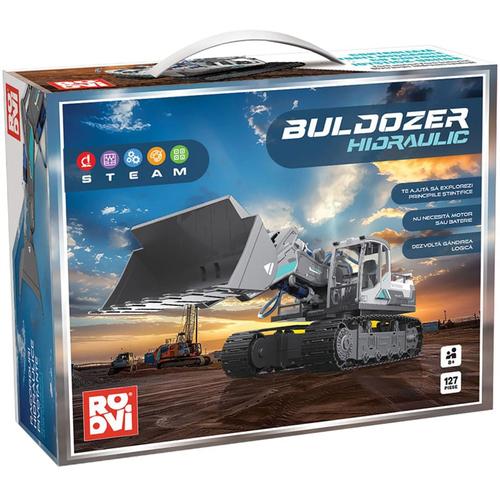 Set de constructie ROOVI - Buldozer hidraulic, 127 piese