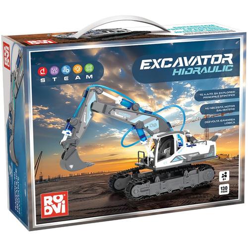 Set de constructie ROOVI - Excavator hidraulic, 130 piese