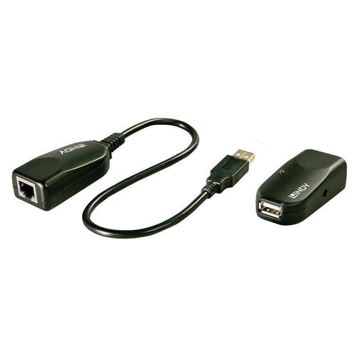 Extender Lindy LY-42693, Cat.5, USB 2.0, 50m (Negru)