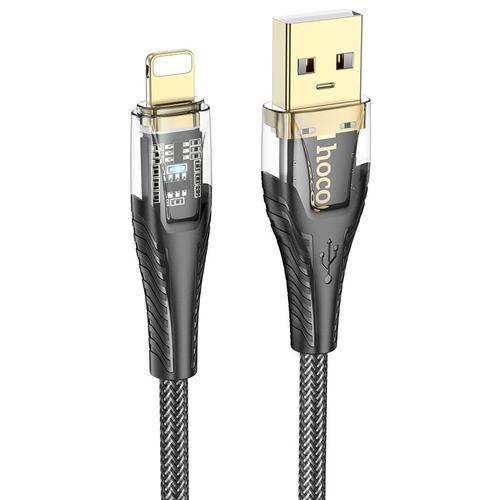 Cablu Date si Incarcare USB-A Lightning HOCO U121, 18 W, 1.2m (Negru)