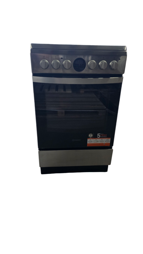 Aragaz cu plita ceramica Indesit IS5V5CCX/E, Clasa energetica A, Volum 59 l, 50 cm, 4 zone de gatit, 5 Functii, Timer (Inox)