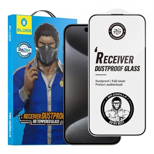 Folie de protectie Ecran Blueo Anti-Dust HD pentru Apple iPhone 15 Pro Max, Sticla Securizata, Full Glue