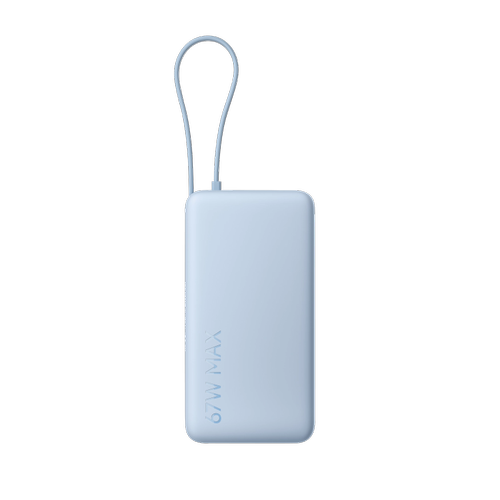 Acumulator extern Xiaomi Power Bank BHR08O8GL, 67W, 20000 mAh, 1x USB Type-C In/Out, Cablu integrat USB-C, USB-A (Albastru)