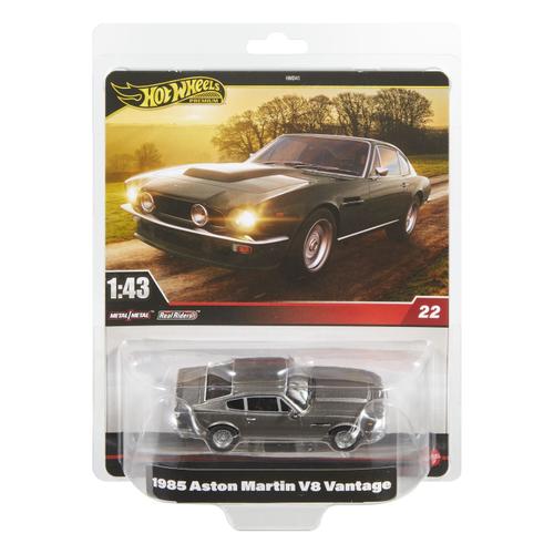 Masinuta metalica Hot Wheels Premium Real Riders  Aston Martin V8 Vantage 1985, Scara 1 la 43