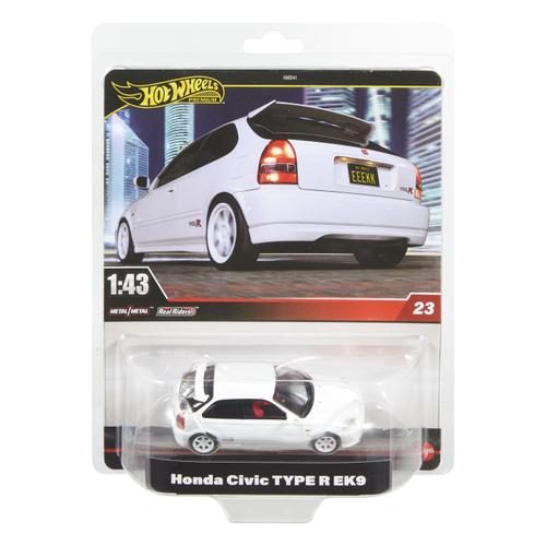Masinuta Metalica Hot Wheels Premium Real Riders Honda Civic Type R Ek9, Scara 1 la 43