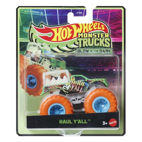 Masinuta Hot Wheels Monster Truck Glow in The Dark Haul Yall, Scara 1 la 64