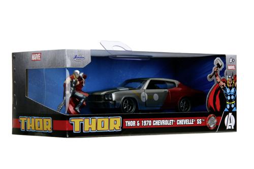 Set masinuta metalica si figurina Jada Marvel Thor si Chevy Chevelle Ss, Scara 1 la 32
