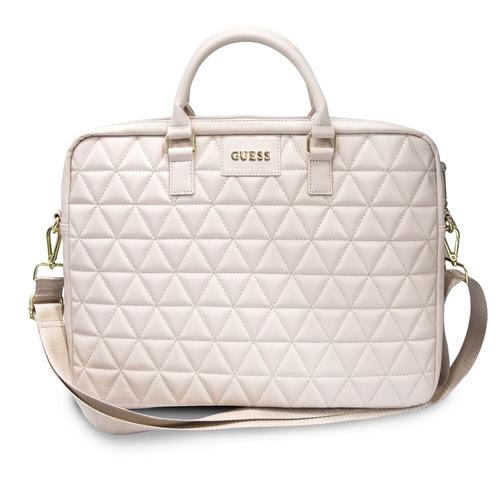 Geanta de umar Guess Quilted Collection pentru Laptop 15inch, Matlasata, GUCB15QLPK (Roz/Auriu)