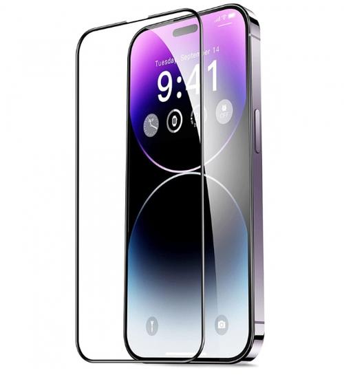 Folie de protectie Ecran Veason PRO pentru Apple iPhone 14 Pro, Sticla Securizata, Full Glue, 6D, Neagra