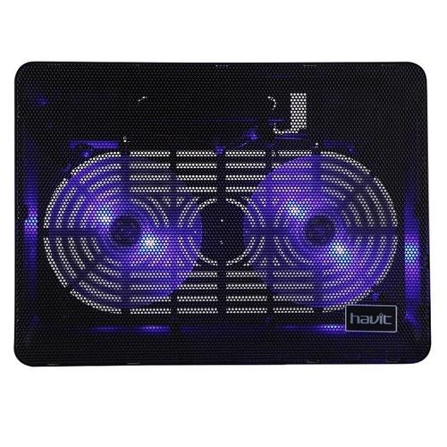 Suport cooler laptop F2035 Havit GAMENOTE compatibil pana la 15.6 inch, iluminat LED, 2 ventilatoare, Negru