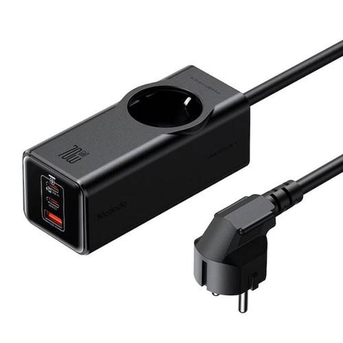 Incarcator de retea Mcdodo CH-4620 4 in 1 cu prelungitor Super Cube Schuko, 2x Tip-C, USB-A, Fast Charge 70W, Tehnologie GaN, 1,5 m (Negru)
