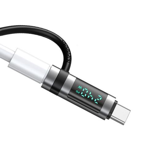 Adaptor Mcdodo OT-2620 Type-C la Type-C, 240W, Pigeon Series, cu carlig din silicon, aliaj de aluminiu, design portabil (Negru)