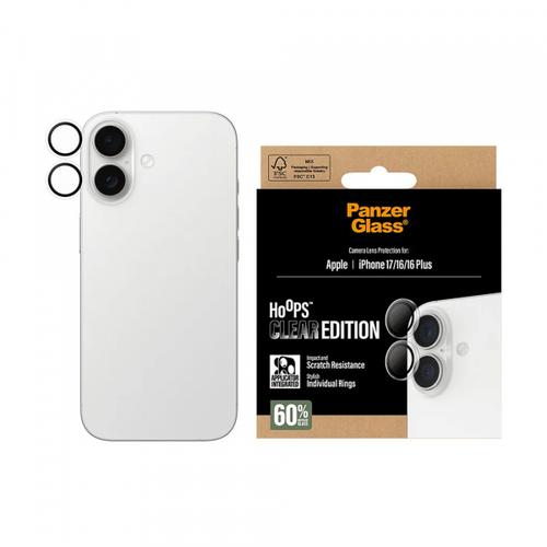 Folie de protectie Camera Spate PanzerGlass Hoops pentru Apple iPhone 17 / 16 Plus / 16, Sticla Securizata