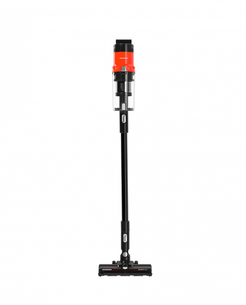 Aspirator vertical HEINNER HSVC-MBDB200OR, 200 W, 3 viteze, Butoane capacitive, Indicator LED, Acumulator 25.9V, Autonomie 15/25/50 minute, Recipient 0.5 l, FIltru HEPA (Negru/Rosu)