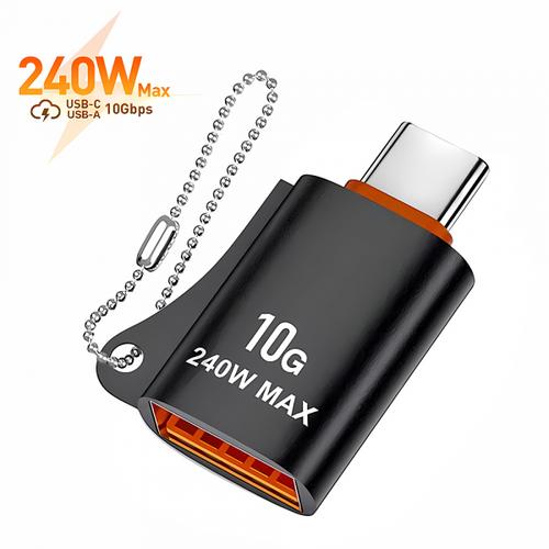 Adaptor Techsuit A1, USB-C - USB-A (Negru/Portocaliu)