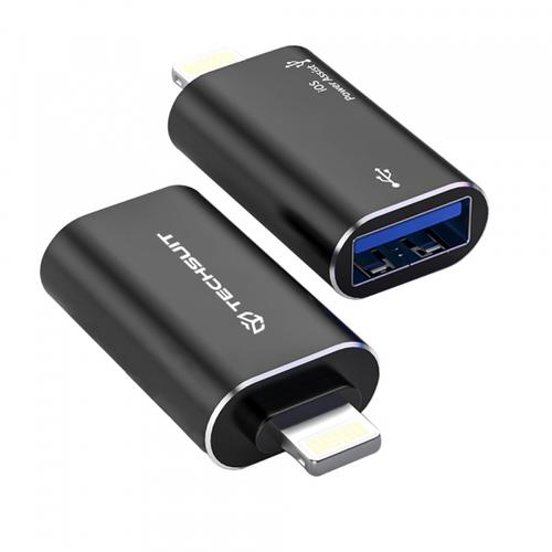 Adaptor Techsuit A18 AluVoltX, Lightning - USB-A (Negru)
