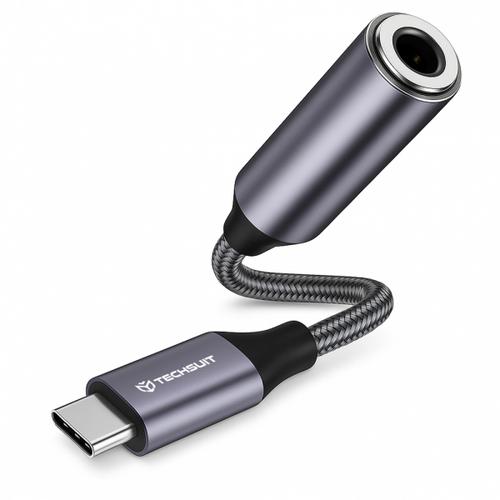 Adaptor Audio Techsuit AC8 MusicDox, USB-C - 3.5mm (Gri)
