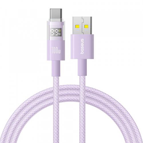 Cablu Date si Incarcare USB-A - USB-C Baseus Display 2 P10382701511-01, 100W, 2m, Mov