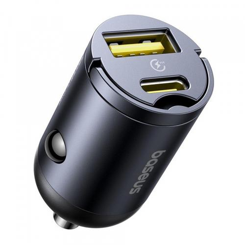 Incarcator Auto Baseus Tiny Star, 30W, 3A, 1 x USB-A - 1 x USB-C, C00035001121-02 (Negru)