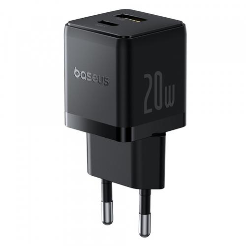 Incarcator Retea Baseus Palm, 20W, 3A, 1 x USB-A - 1 x USB-C, P10111608113-00 (Negru)
