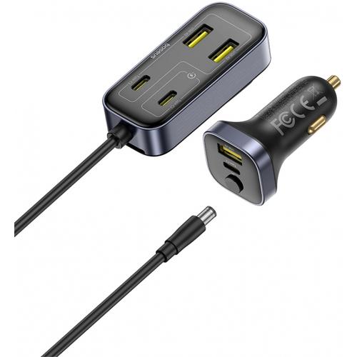 Incarcator Auto Baseus BackseatPal L1, 110W, 3A, 3 x USB-A - 3 x USB-C, C00081100121-00 (Negru)
