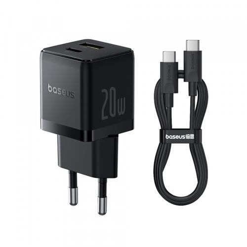 Incarcator Retea Cu Cablu USB-C Baseus Palm, 20W, 3A, 1 x USB-A - 1 x USB-C, P10111608113-01 (Negru)