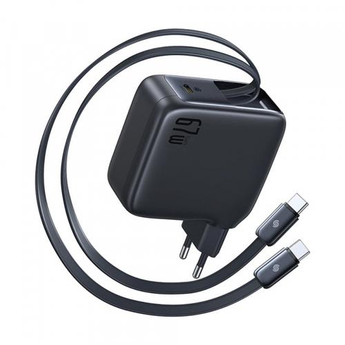 Incarcator Retea Cu Cablu USB-C Baseus EnerCore CJ21, 67W, 3.35A, 1 x USB-C, E0120G00 (Negru)
