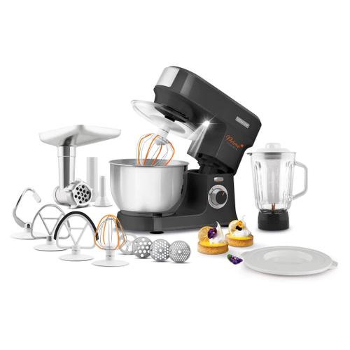 Robot de bucatarie Sencor STM3761BK, 1000 W, Bol 4.5 l, 2.2 l, 6 viteze, Pulse, 2 programe NutriSmart, Blender 1.5 l, Masina de tocat (Negru)
