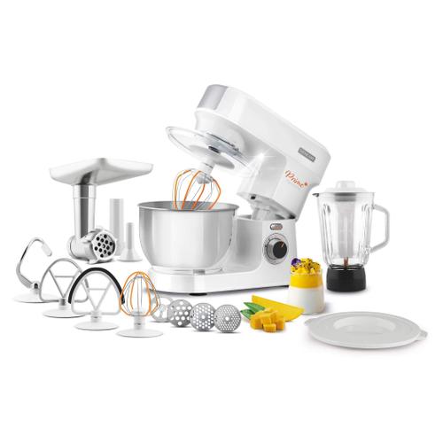 Robot de bucatarie Sencor STM3760WH, 1000 W, Bol 4.5 l, 2.2 l, 6 viteze, Pulse, 2 programe NutriSmart, Blender 1.5 l, Masina de tocat (Alb)